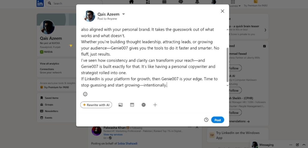 linkedIn post