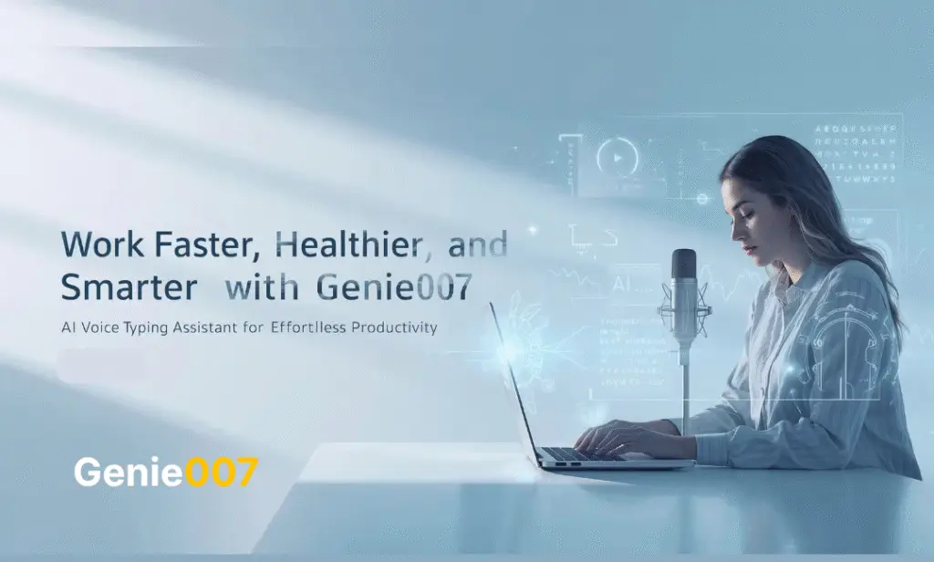 AI Voice Typing Assistant work faster and healthier illustration with professional using voice AI