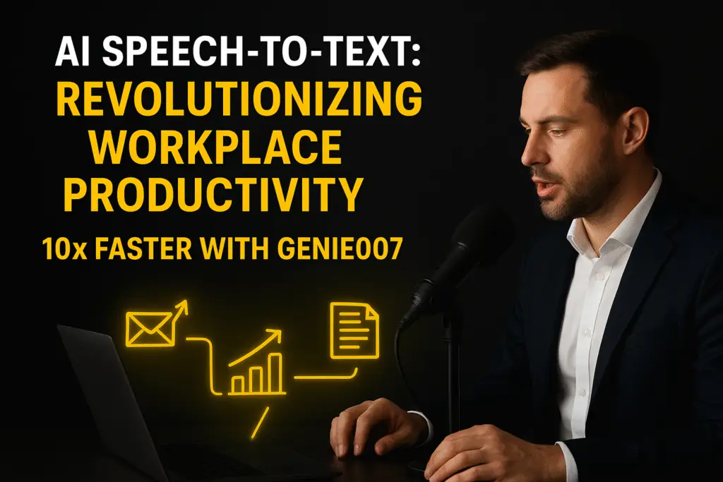 AI Speech to Text Productivity Tool Genie007 YouTube thumbnail mobile optimized