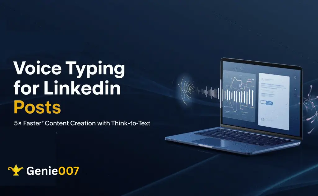 Voice typing for LinkedIn posts: write LinkedIn posts five times faster using Think-to-Text productivity