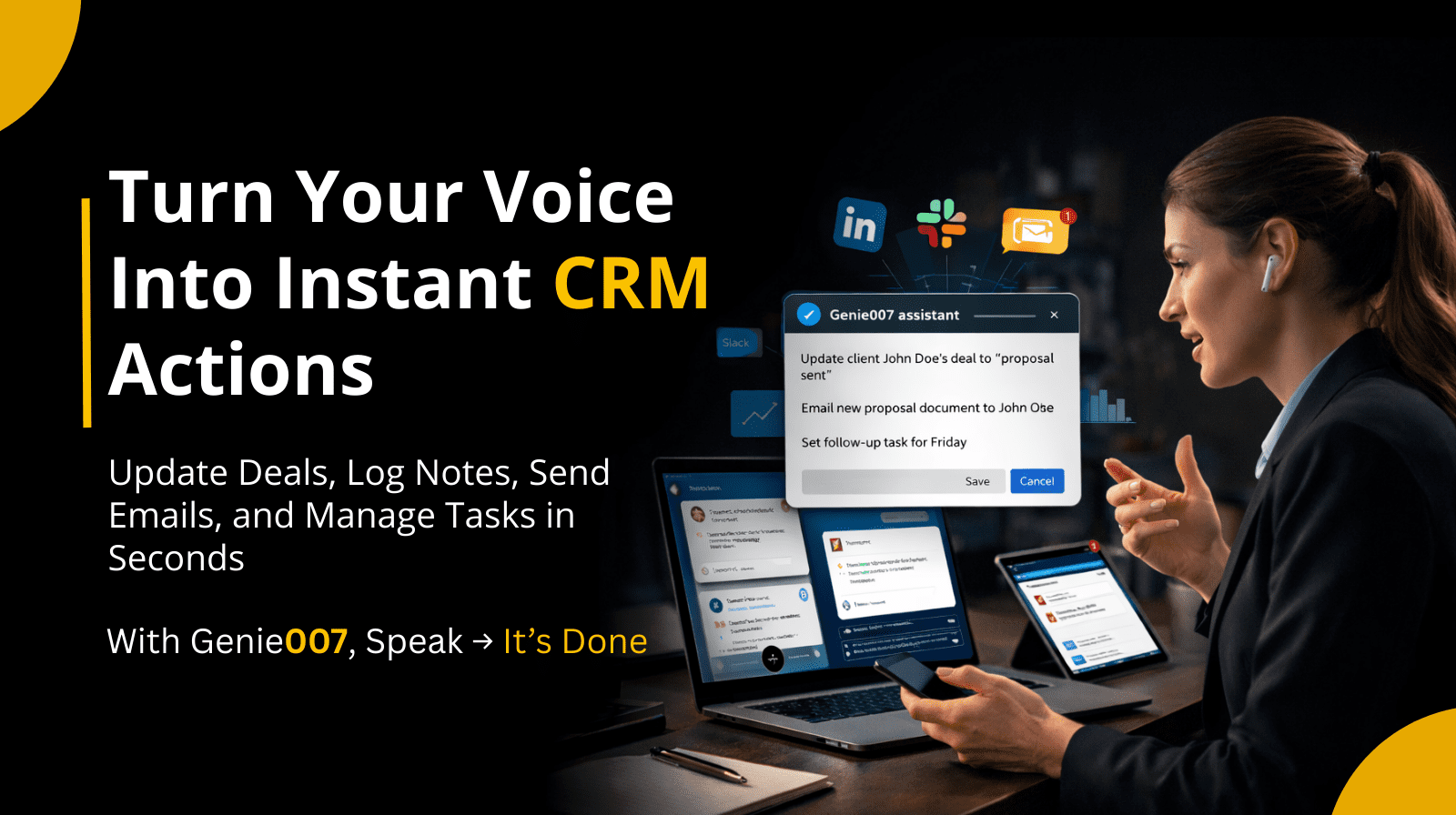 CRM updates with voice AI