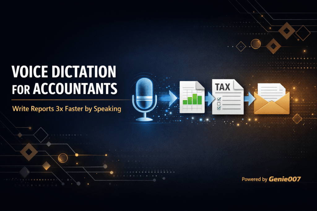 Voice dictation for accountants — Genie 007 speech to text for finance professionals