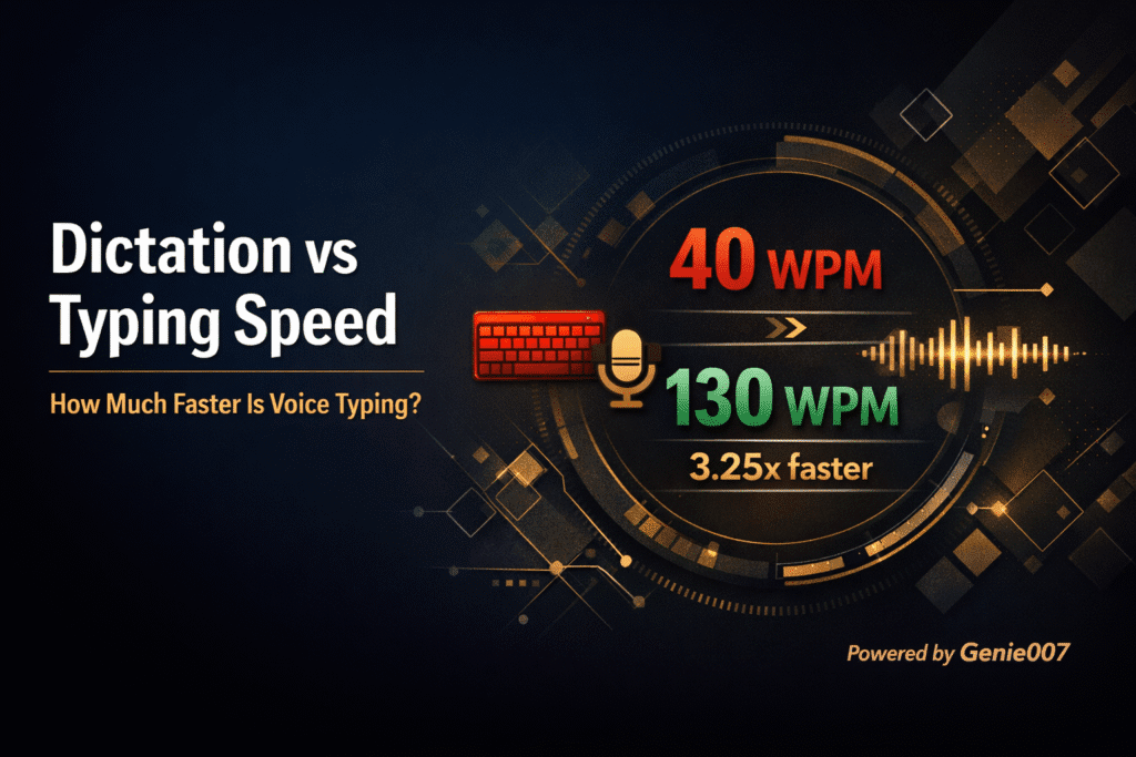 Dictation vs Typing Speed: How Much Faster? (2026) Genie 007