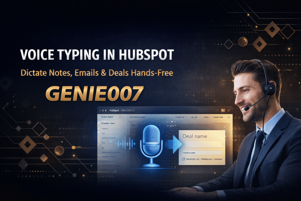 voice typing in hubspot — Genie 007 CRM voice dictation 2026