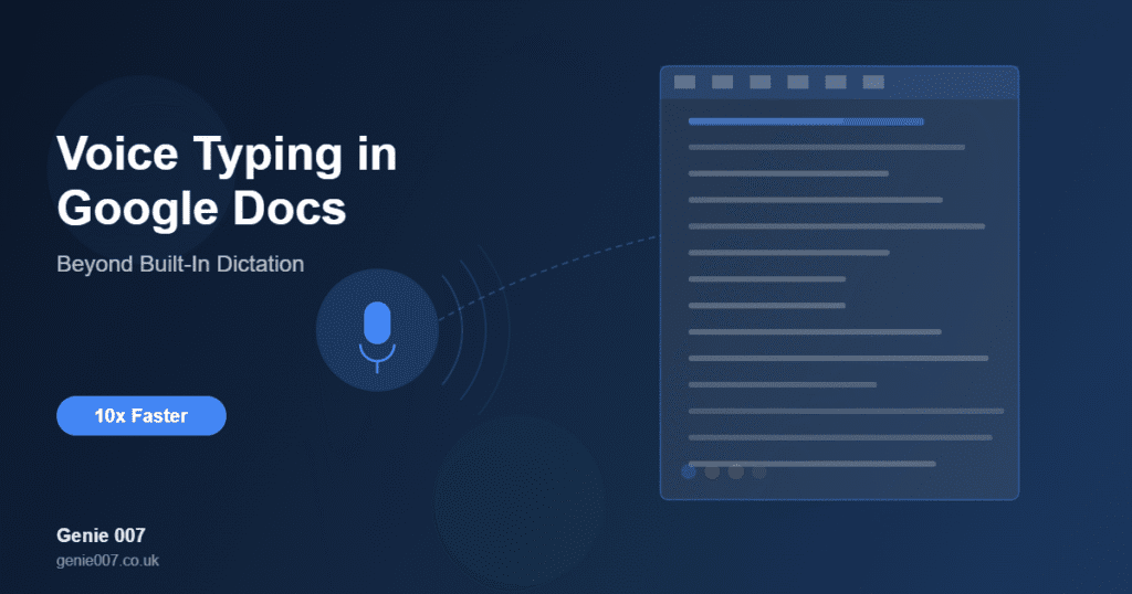 google docs voice typing with Genie 007 extension