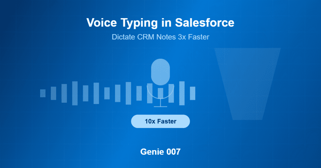 voice dictation Salesforce — Genie 007 CRM voice typing