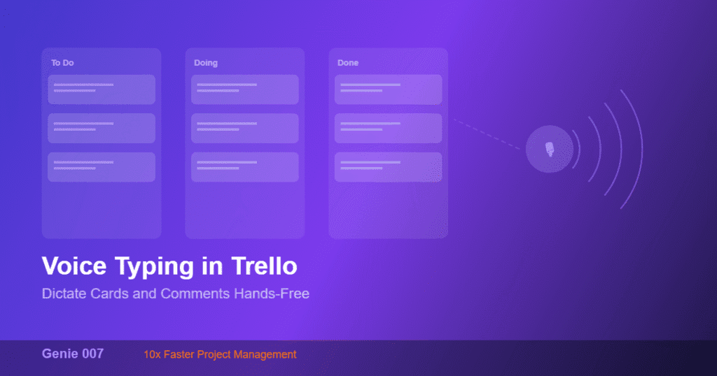 Voice typing in Trello - dictate cards and comments hands-free with Genie 007