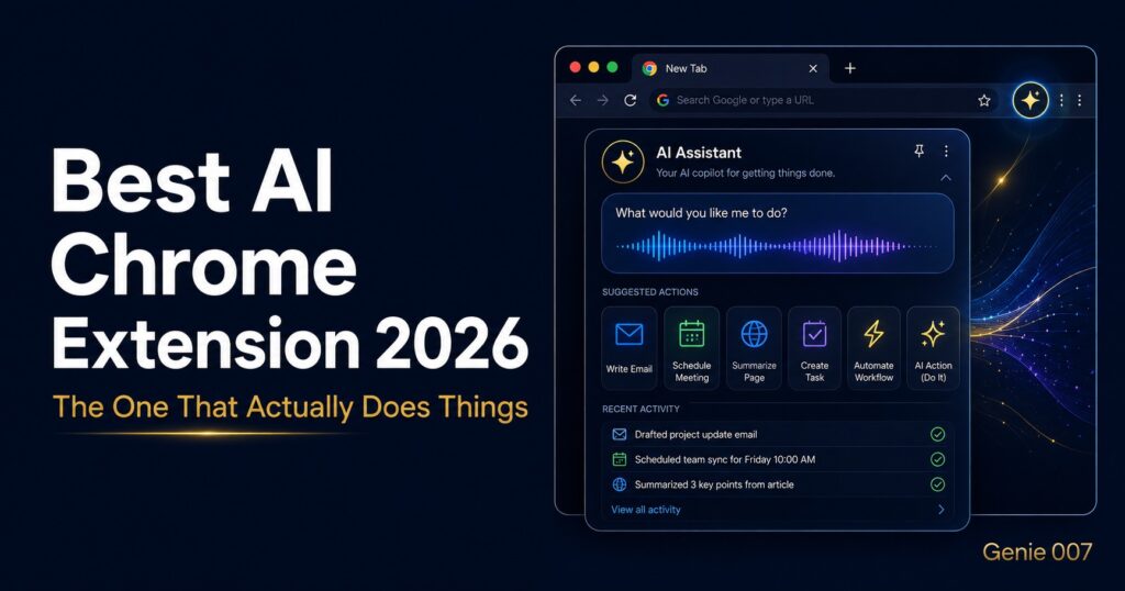 Best AI Chrome Extension 2026 — Genie 007 voice-to-action browser extension